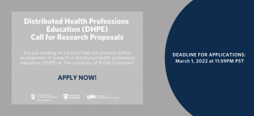 Distributed Health Professions Education (DHPE)Call for Research Proposals