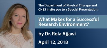 The Department of Physical Therapy and  The Centre for Health Education Scholarship invite you to a Special Presentation: